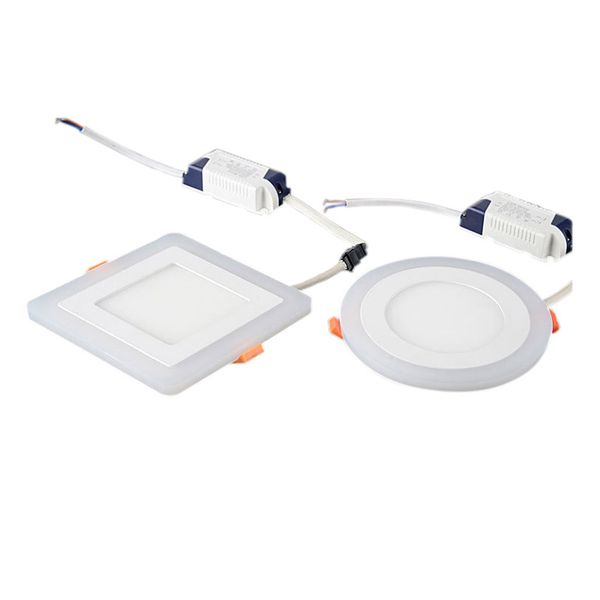 Gömülü Yuvarlak /Kare Renkli LED RGB Panel Down Light 6W 9W 16W 24W RGB Panel Işık AC85-265V LED Panel Işığı