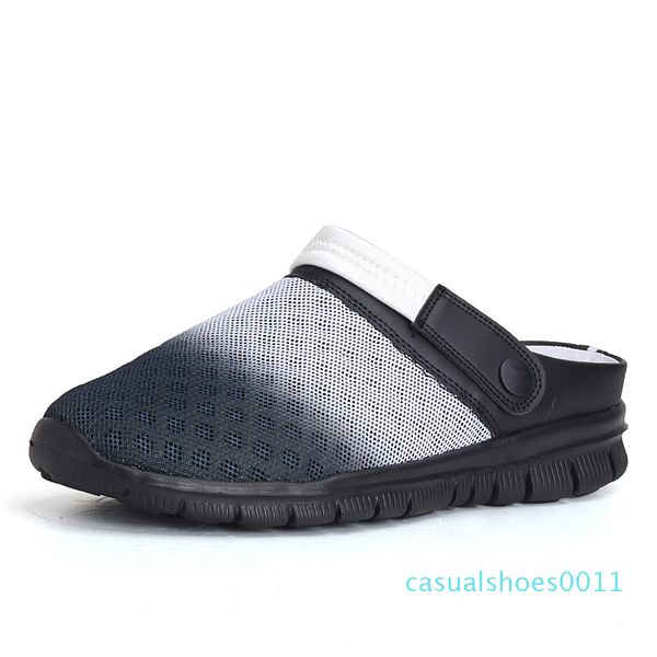 

men summer shoes slip-on sandals big size 36-46 breathable & light men beach shoes casual slippers 9 colors, Black
