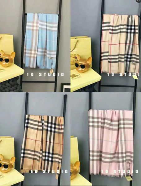 

fdashion wholesale grade silk scarf luxury designer grid womens luxury brands scarf elegant ladies joint wrap long scarves 140x140cm, Blue;gray