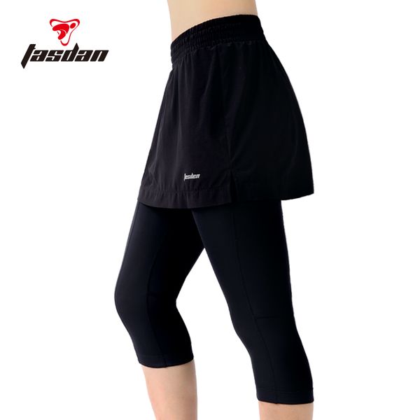 

tasdan women's cycling 3/4 tights bike shorts 3/4 tights padded shorts / chamois breathable 3d pad quick dry sports solid color, Black