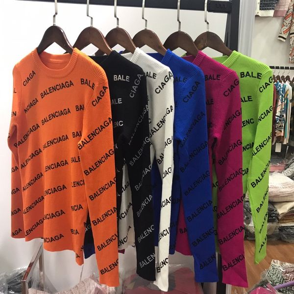 

19 осенью и зимой новой моды полосатый кардиган письмо жаккардовые v-образным вырезом с длинными рукавами, свитер женский пятно реальный выс, White;black