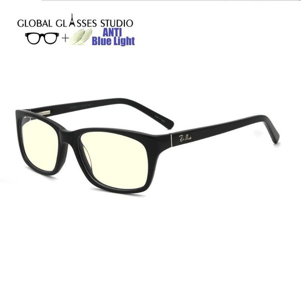 

anti blue light blocking glasses acetate optical glasses full rim cmputer rm0654-c1, White;black