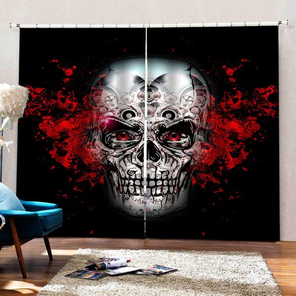 

customized size personality head 3d curtains bedroom living room windproof thickening blackout curtains