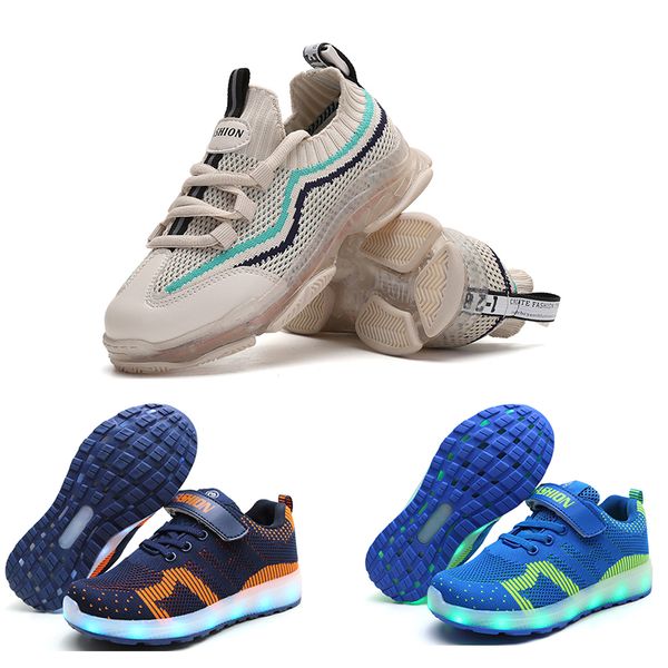 

new arrival running shoes for boy and girl white pink black blue orange fashion boys girls led shoes sports sneakers 15, White;red