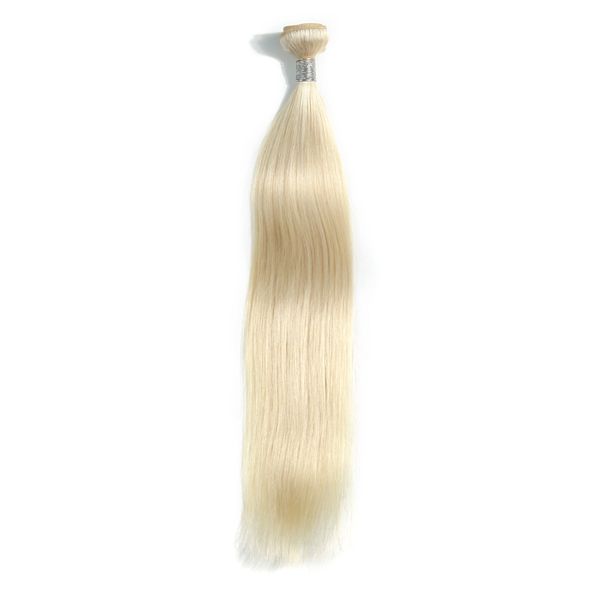 White Gold Color Brazilian Virgin Straight Hair Weave Bundles 100