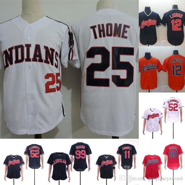 

Mens 25 Jim Thome Indians Jersey 52 Mike Clevinger 11 Jose Ramirez 12 Francisco Lindor 99 Rick Vaughn Cleveland Baseball Jerseys Cheap