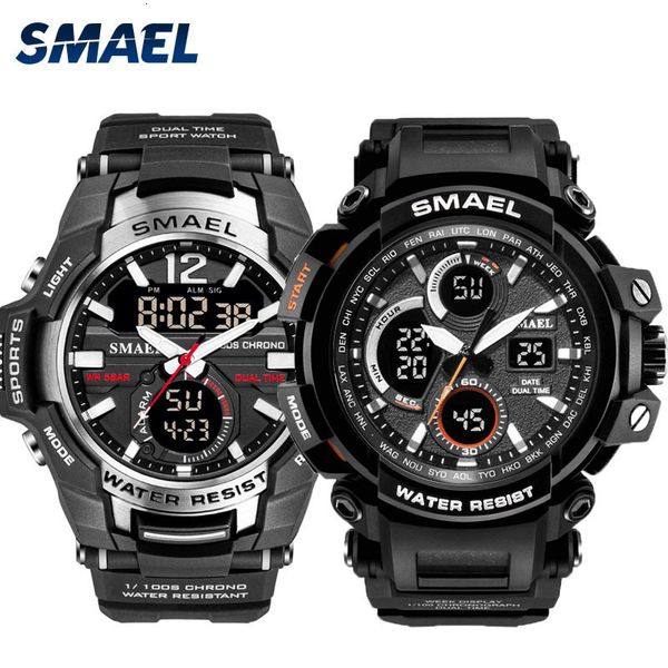 

new smael christmas sports watch popular all-weather waterproof black water watches back watch defines 1805 1708 military men's, Slivery;brown