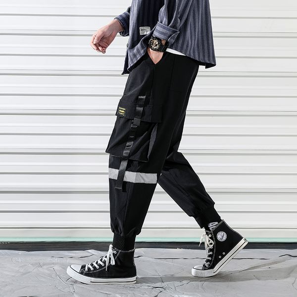 

hj9 men's printing male cotton casual pants new leisure fashion trend trousers pocket decorate black joggers sweatpants m-5xl