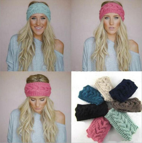 

crochet knit headband 31 colors wool crochet headband hair band winter warm headbands girls sale sport headwrap ear muffs jj20050, Blue;gray