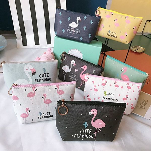

fashion flamingo cosmetic bag women cute make up bag travel waterproof portable storage pouch organizer makeup bags toiletry bag