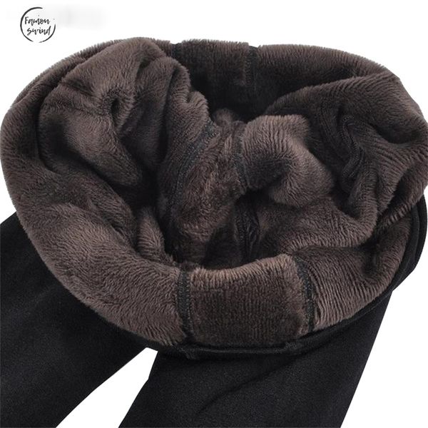 

твердые моды леггинсы новой горячие женщины осень и зима высокая эластичность и хорошего качество толстые теплые бархатные штаны, Black