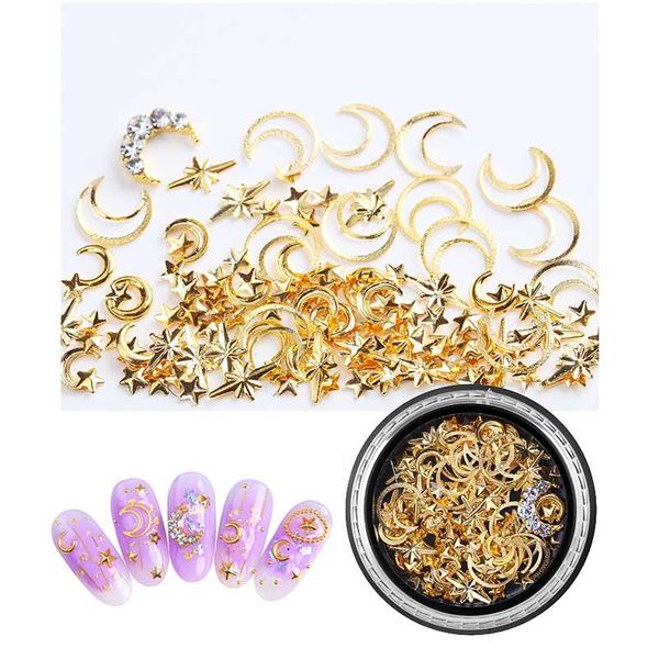 

1 box mixed irregular shape nail jewelry new arrival nail decoration diamond decoration 3d rhinestone rivet, Silver;gold