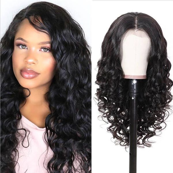 

virgin hair pre-plucked lace front wigs brazilian natural wave glueless medium size cap full lace wigs with bleached knots, Black;brown