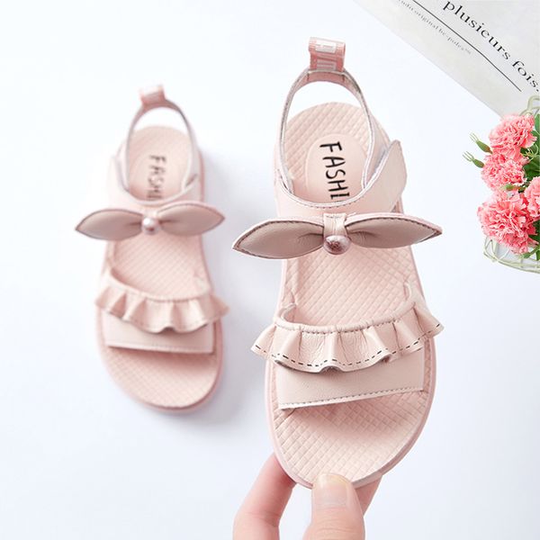 

teens princess fashion genuine leather big kids sandals 2020 little girls summer shoe children bow beach shoes 3 6 10 to 12 year, Black;red