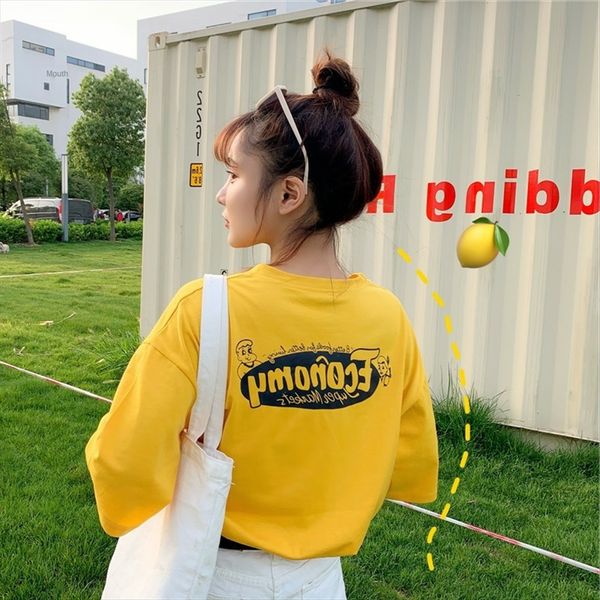 

2020style all-match loose round collar short-sleeved t-shirt women's large size fat mm summer base shirt, White