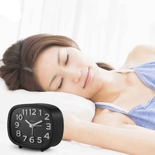 

non ticking alarm clock, battery powered bedside clock silent simple to set travel clocks other clocks accessories