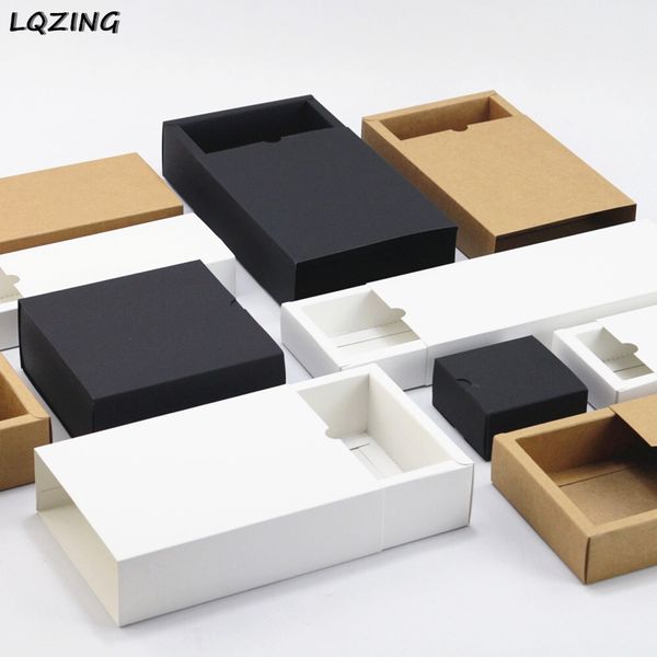 

20pcs white/black/kraft packaging for underwear,logo gift box, sliding shape gift box drawer new year