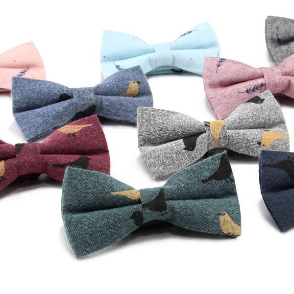 

necktie cotton men's suit shirt daily activities party wedding classic trendy personality bird tie gifts, Black;blue