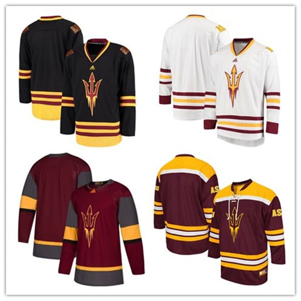 

custom men's arizona state sun devils hockey jerseys stitched any name any number hight quality size s-3xl, Black