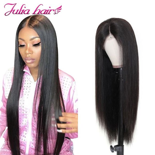 

модернизированный кружева закрытие парик 13 × 4 фронта шнурка человеческих волос парики с front прямой парик волос младенца pre щипковых 360, Black;brown