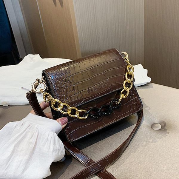 

fashion female stone pattern chain tote bag 2019 new quality pu leather women's designer handbag travel shoulder messenger bag