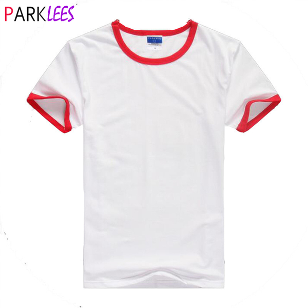 

fashion contrast color baseball t shirt men women 2020 summer short sleeve round neck couple jersey t-shirt men tee shirt homme, White;black