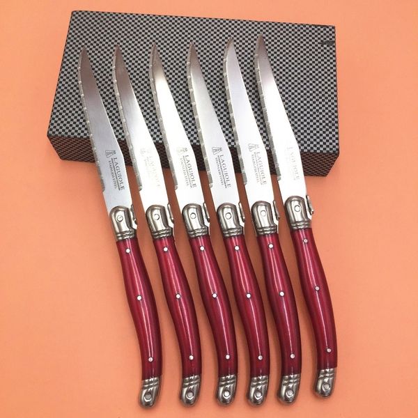 To Encounter Steak Knife Stainless Steel Cutlery Knife Set Red