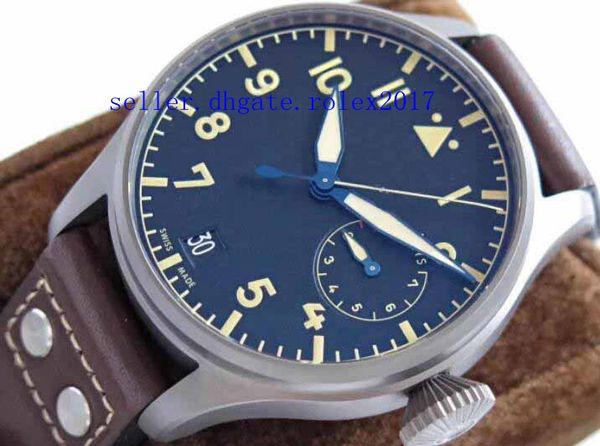 

mens luxury cal.51111 46mm blue dial watch 7 day dynamic savings sapphire automatic mechanical mens watch brown leatherwatches, Slivery;brown