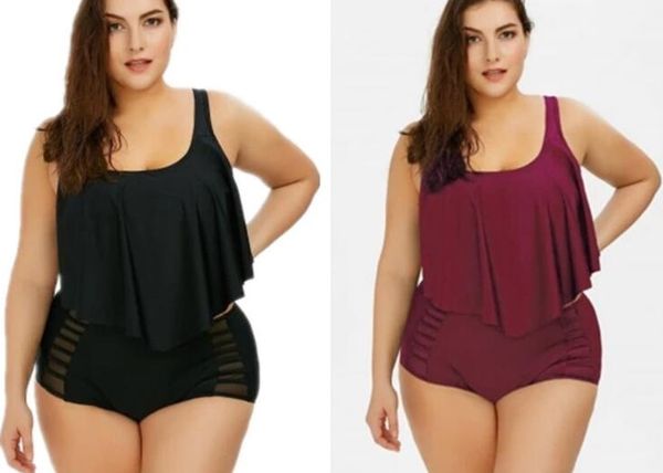 

latest 2019 plus big large women split bikini large gathered swimsuit high waist bikinis 2019 bikini sets triangle flexible stylish