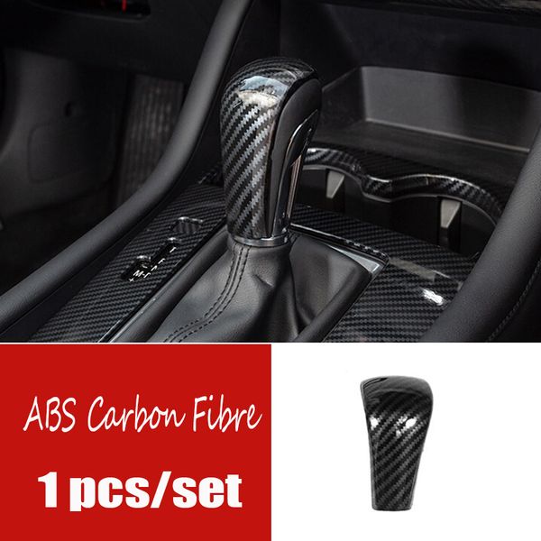 

for 3 axela 2019 2020 abs matte/carbon fibre car gear shift lever knob handle cover trim car styling accessories 2pcs