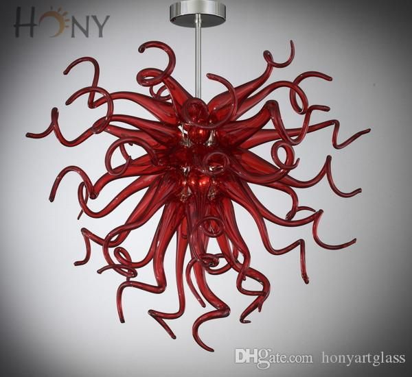 

ac led customized style wedding red mouth blown murano glass pendant decorative party lights