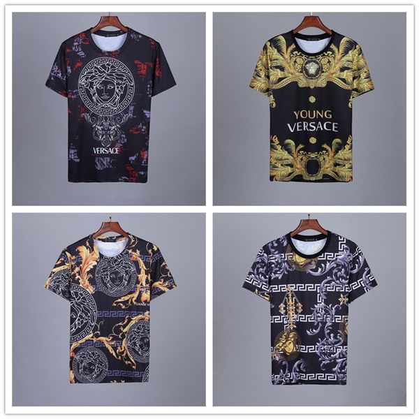 

Новый модный бренд футболка звезда дизайнер весна лето цвет рукава с коротким рукавом 3D череп Письмо печати футболка повседневная письмо printing2019