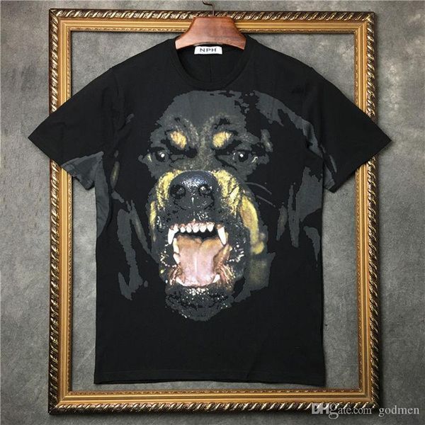 

luxury mens designer t shirt summer t shirt men women t shirt hip hop animal printed short sleeve size s-xxl, White;black
