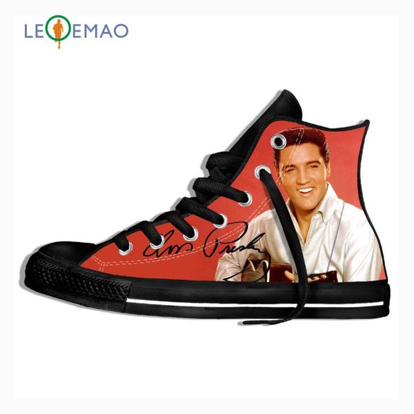 

2019 autumn fashion women's elvis presley canvas shoes casual women high lace-up canvas shoes for ladies female flats, Black
