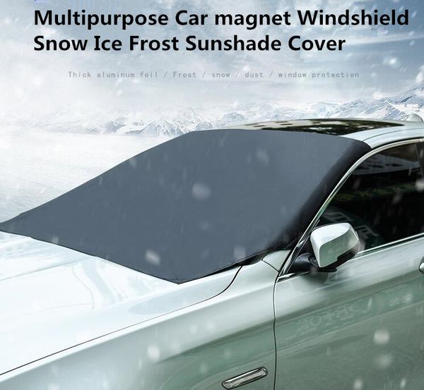 

215 x 125cm multipurpos car magnet windshield snow ice frost sun cover exterior protection shield pouch for truck sunshade cover