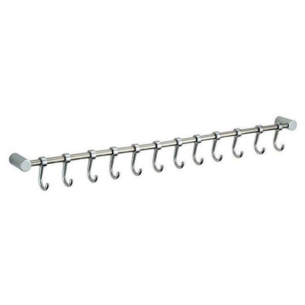 

12 hooks kitchen utensil & cupboard wall hanging rail rack bathroom holder tool