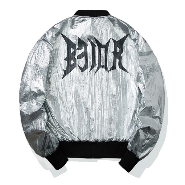 

double sides zipper jacket men fashion hip hop streetwear punk style jackets baseball reflective coat plus size, Black;brown