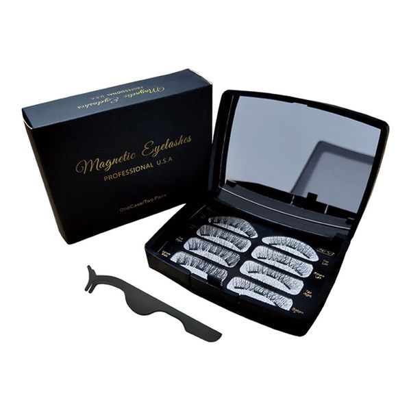 

2019 3d makeup magnetic eyelashes mink lashes full strip lashes tweezers double magnet fake eye false make up eyelashes
