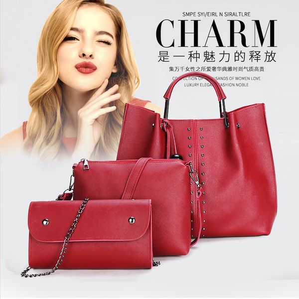 

women's bag 2020 new style fashion tassels picture three-piece set shoulder bag/ hand bag shoulder