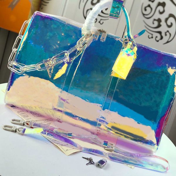 

2020 designer handbags designer luxury handbags purses designer bags fashion travel bag double zipper transparent printed pvc women handbag