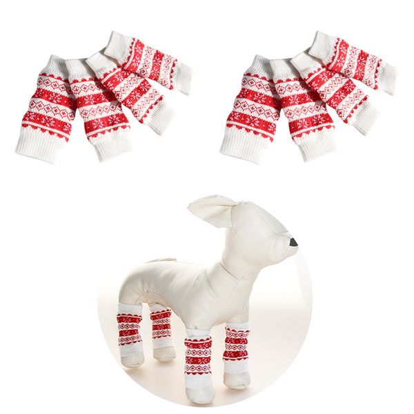 

8-count dog leg winter socks, puppy arthritis wounds leg bandage red m