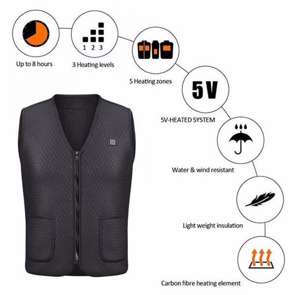 

outdoor usb infrared heating vest flexible electric heated jacket waterproof thermal clothing fishing hiking hunting softshell, Gray;blue