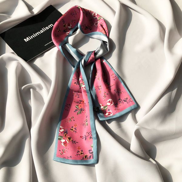 

ms. flytie spring and summer western style classic floral korean-style bai da xiao scarf womens multi-function decorative scarf, Black;purple