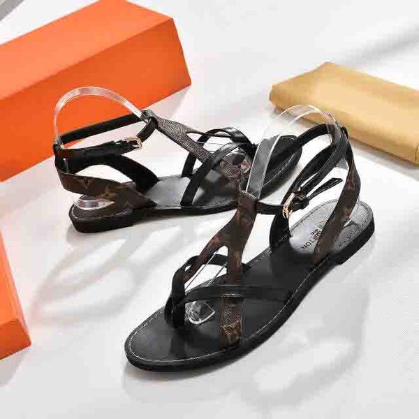 

mew 2019 flower women popular leather sandal striking gladiator style designer leather outsole perfect flat canvas sandal
