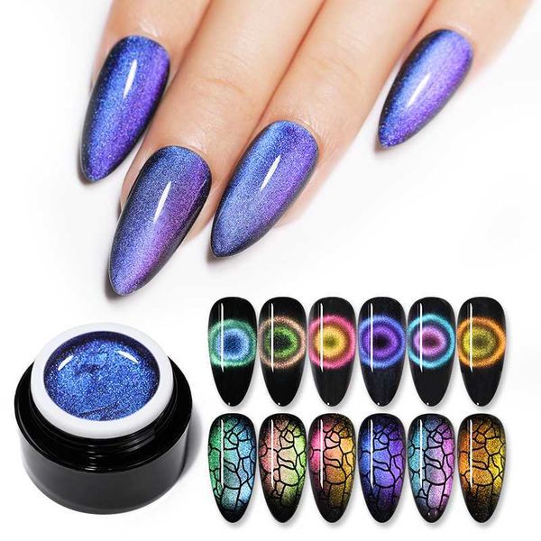 

born pretty 9d cat eye nail gel chameleon magnetic gel nail polish purple semi permanent uv varnis 5ml black base need, Red;pink