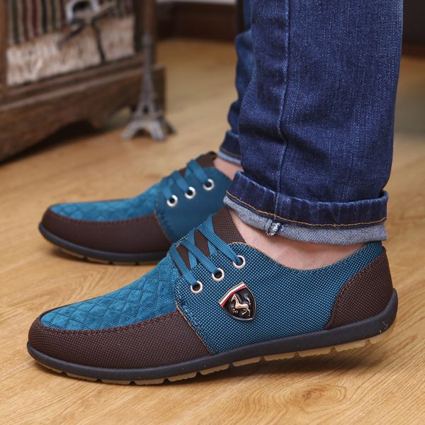 

2019 shoes men flats canvas lacing shoes breathable men casual fashion sneakers loafers wholesale 39 s, Black