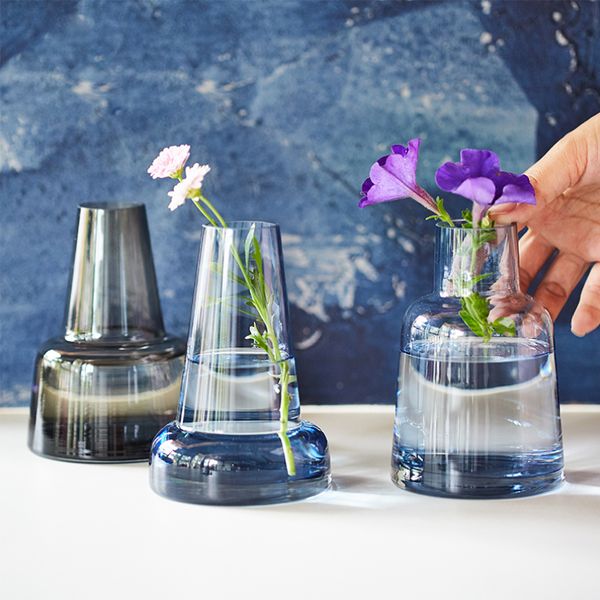 Europe Lighthouse Glass Vase Gray Blue Castle Handmade Glass Mini