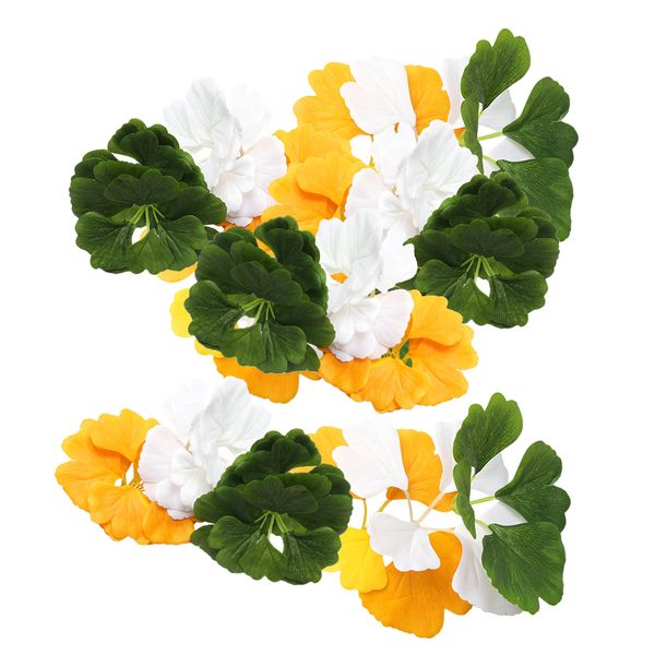 

30 pieces artificial leaves silk ginkgo leaf diy craft golden mixed color