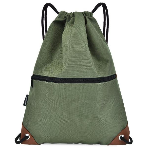

outdoor bags gym sack drawstring backpack water-resistant bucket bag with zipper pockets light sport