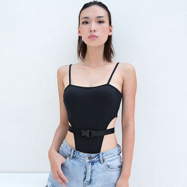 

women jumpsuits bodysuit women black strap hollow out skinny backless bodycon romper women summer combinaison femme bodysuits, Black;white